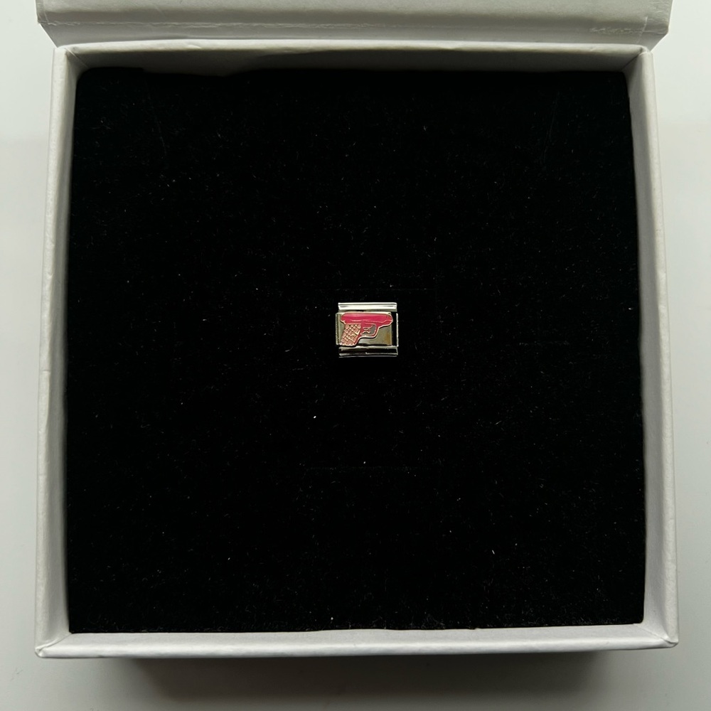 Pink And Silver Stainless Steel Italian Charm Link Accessories